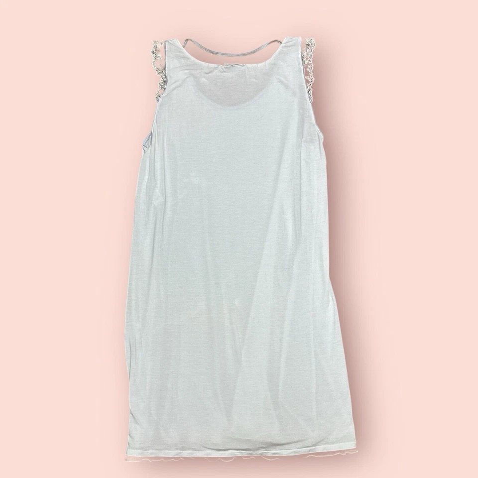 Vestido camisón La Perla Slip blanco lencería quimise seda encaje ribete talla pequeña Foto 2 de 4