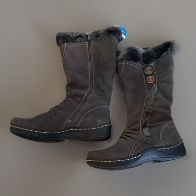 New Baretraps Gray Suede Faux Fur Lined Snow Boots Winter Sz Stay Dry  System