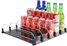 Drink Dispenser for Refrigerator, Self-Pushing Soda Can Organizer for Fridge, 5