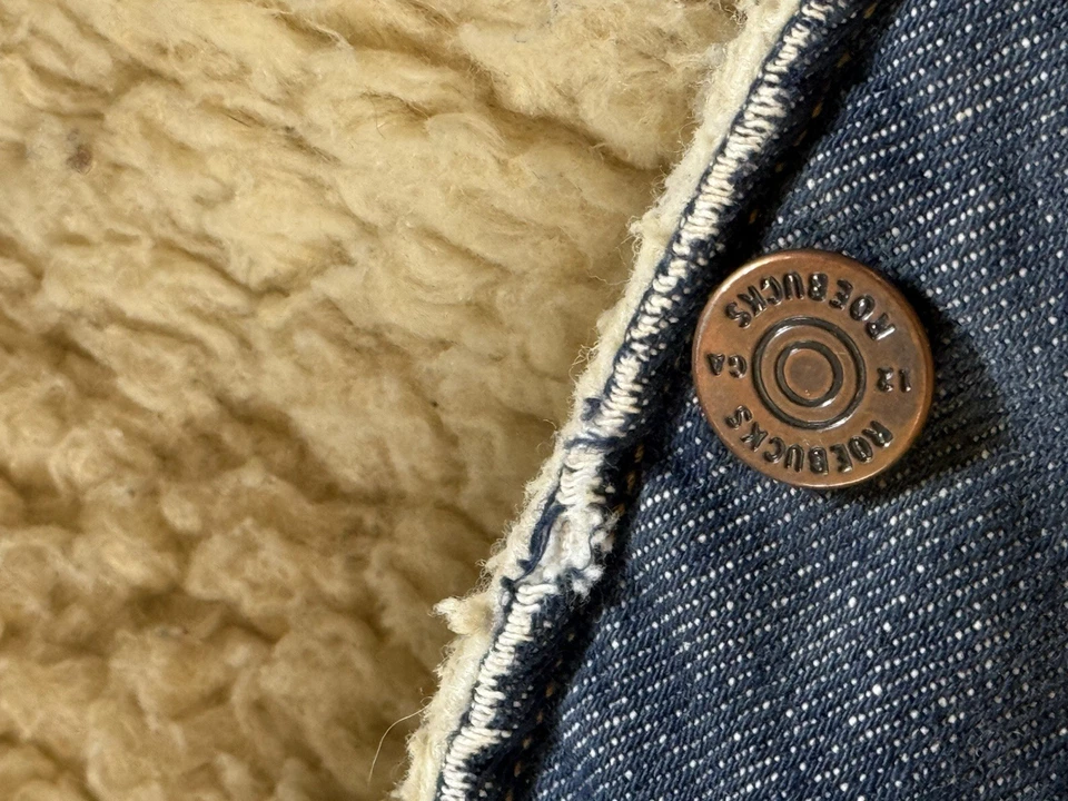 Chaqueta de Camionero Forrada de Lana Denim Sears Roebucks De Colección Años 60 Para Hombres 36" Pecho EE. UU. Foto 2 de 4