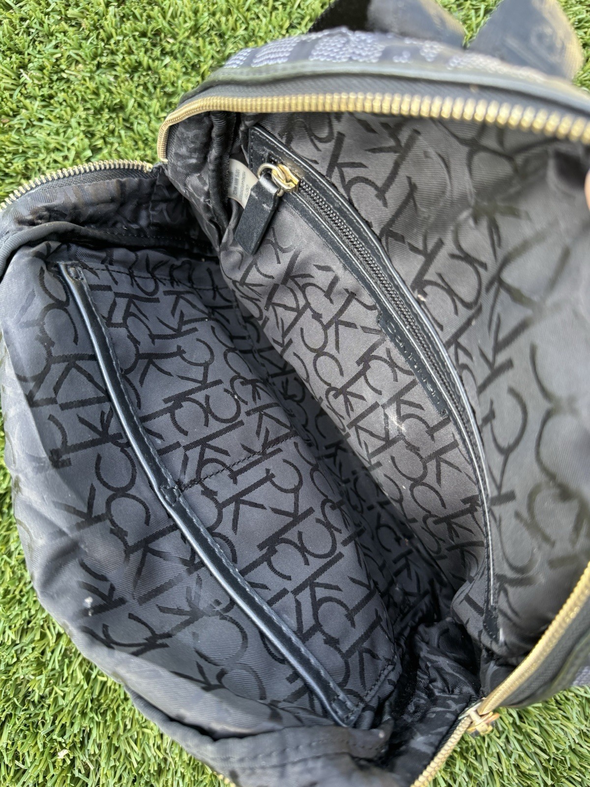 Calvin Klein Monogram CK Mini Backpack Purse Shou… - image 4