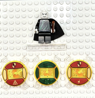 LEGO Dimensions Toy (3) pc Base Disc Tag Lot + Voldemort Minifig - Harry Potter