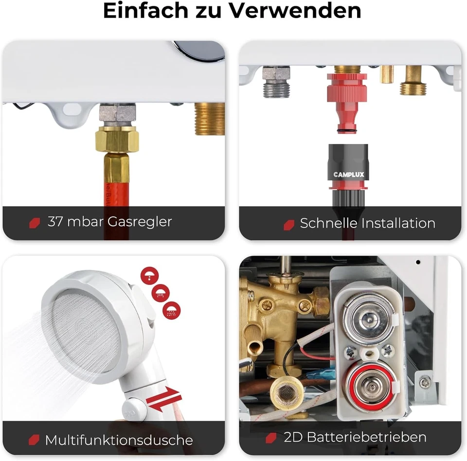 6L Instant Tankless Hot Water Heater Propane Gas LPG Outdoor Portable Camping RV - Image 4 of 4