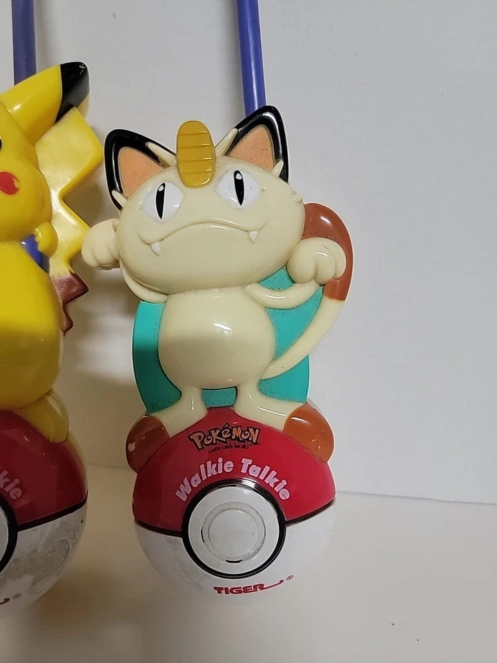 *read* Vintage 1999 Pokemon Walkie Talkies Pikachu And Meowth Tested As-Is - Image 3 of 4