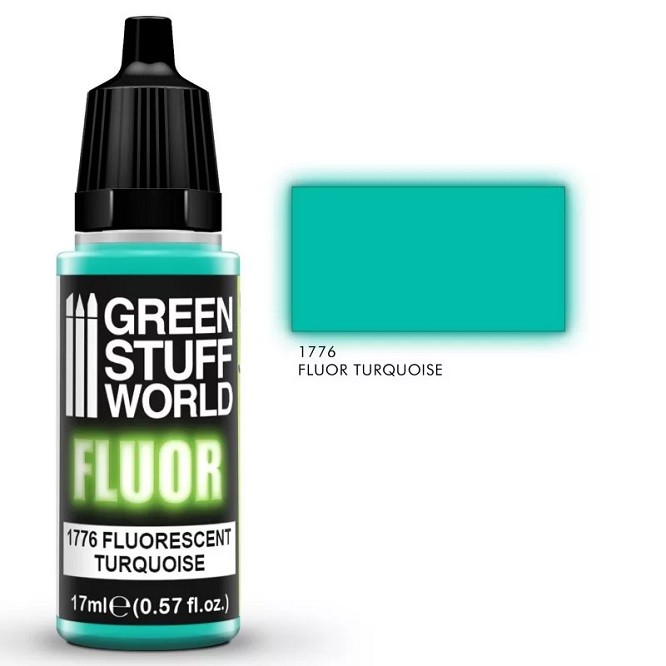 Green Stuff World GSW1776 - Fluor Paint Turquoise 17 Ml - New
