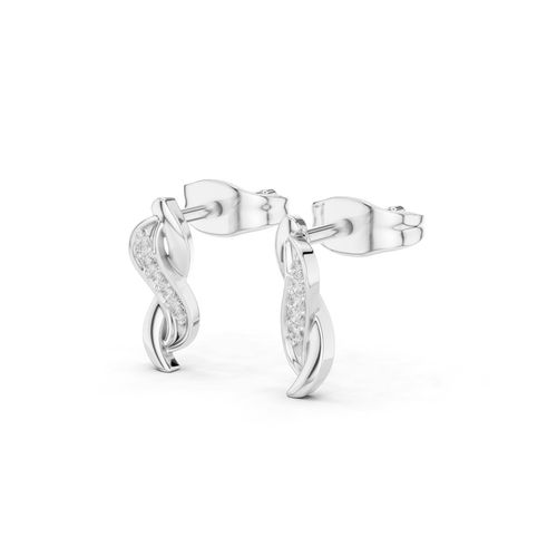 Certified Natural VVS1 D Diamond Round Cut Odalia Stud Earrings 14k Gold Over - Video 1 of 1