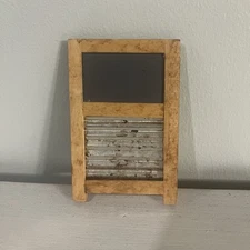 Small Vintage Wooden Wash Board Crafting Rustic Unfinished Wood Piece 2.5" x 4"
