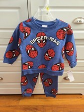 Spiderman Marvel 2Pc Jogger Sweat Suit Set Boys Size 24 Months New