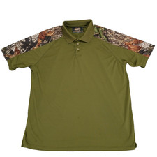 Guide Gear Camo Green Men's Size XL Short Sleeve Lightweight Polo Shirt