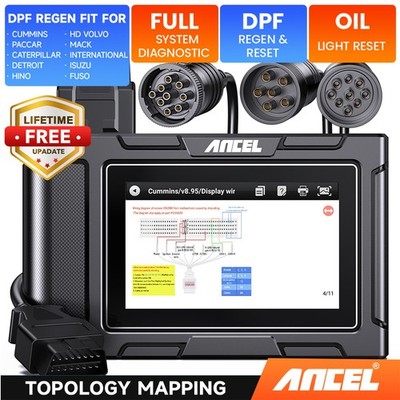 ANCEL HD3300 PRO Heavy Duty Truck Scanner For Paccar Volvo Isuzu Fuso Detroit 