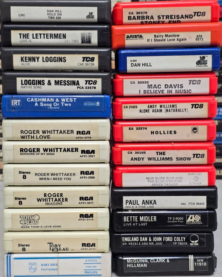 Nice Lot of 24 Pop Soft Rock Folk Assorted 8-Tracks - Vintage 8 Track Tape #63 - Image 2 of 4