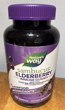 Nature's Way 120 Sambucus Elderberry with Vitamin C and Zinc Gummies, Exp:08/27