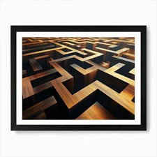 3d Rendering Of A Futuristic Maze 1 Framed Wall Art Poster Canvas Print Picture