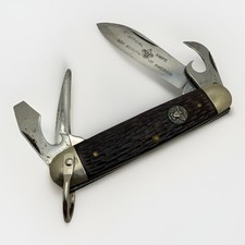 BSA Official Boy Scout 4-Blade Knife Used w/ Original Box SC-407