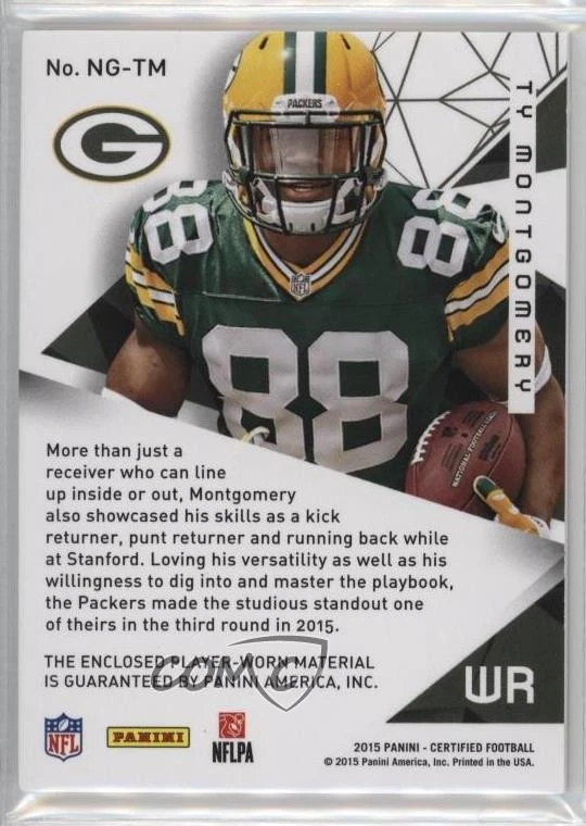 2015 Certified New Generation Jerseys Mirror Purple /10 Ty Montgomery Rookie RC - Image 2 of 2