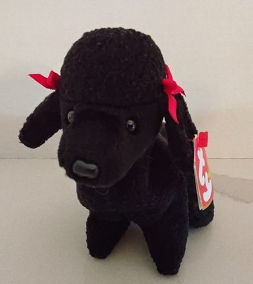 Vintage Ty GIGI BLACK POODLE Dog Beanie Baby 1997 NEW