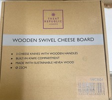 Wooden Swivel Cheese Board and Knife Set
