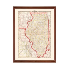 Old Map of Illinois 1882 - Vintage Illinois Art