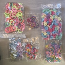 Multicolor Girls Hair Accessories Set - Hair Ties, Beads, Star Clips, Scrunchies
