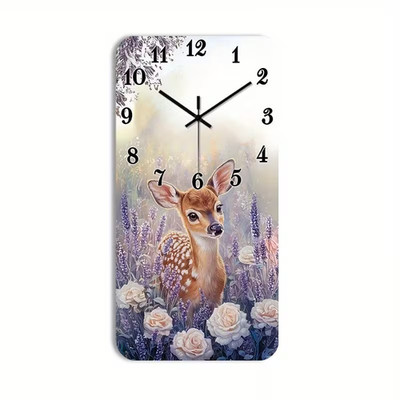 Schöne Küche/Zimmer Holz/Laminat Rehkitz Uhr 38x19cm (76)
