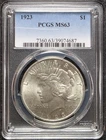 NO RESERVE - 1923-P Peace Silver Dollar PCGS MS63