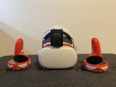 Meta Oculus Quest 2 Standalone VR Headset White with Red Accessories