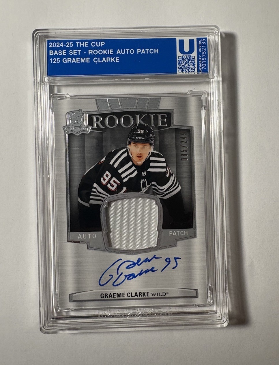 2024-25 UPPER DECK THE CUP #125 GRAEME CLARKE RC PATCH AUTO RPA #/249
