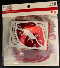 RECOLLECTIONS VALENTINE'S DAY DIE CUT SHAPES EPHEMERA 40 PC VERY PRETTY 