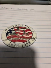 🧺 Longaberger Collectors Club 25th Anniversary Tie-On 1973-1998 Flag #32492 F/S