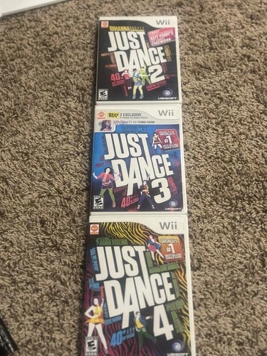 Just Dance 2, 3 & 4 (Nintendo Wii, Video Game Lot) Complete With Manuals
