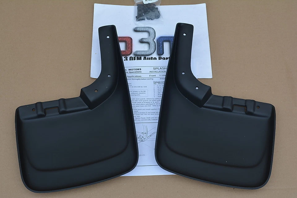 Protector contra salpicaduras negro moldeado delantero Chevrolet Express Van GMC Savana nuevo OE 12496340 Foto 3 de 4