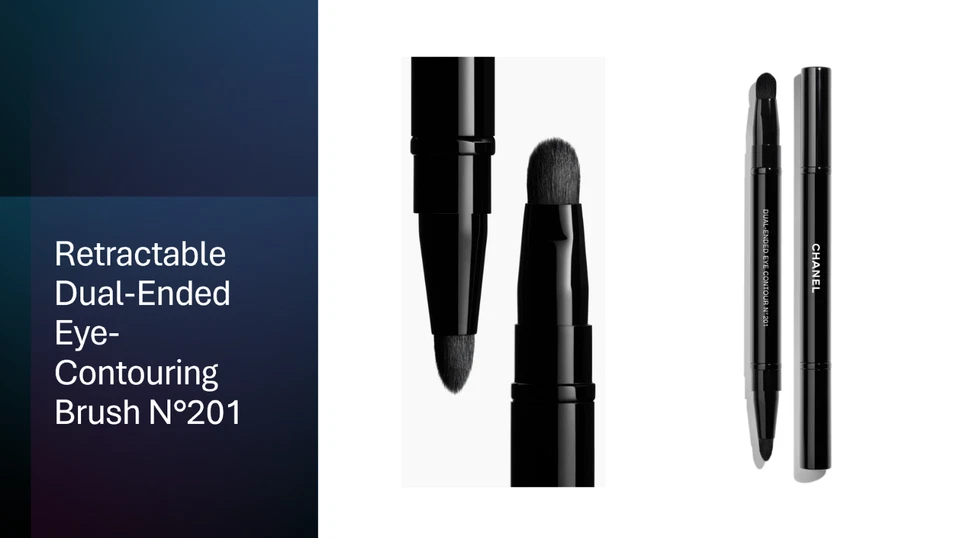 CHANEL N°201 Cepillo de Maquillaje Retráctil de Doble Extremo para Contorno de Ojos - NUEVO - Auténtico Foto 3 de 4