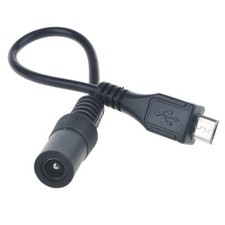 DC Power Supply plug Adapter Female 5.5x2.1mm To Micro USB 5 Pin Charging Cable