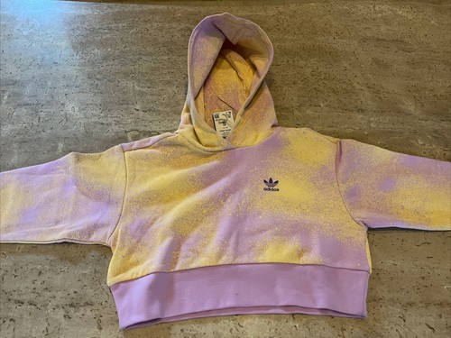 Adidas Kids Graphic Print Crop Hoodie Size Small - Picture 3 of 8
