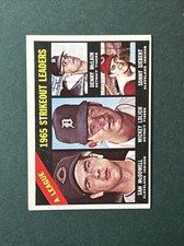 1966 Topps # 226 Mickey Lolich Denny McLain 1965 AL Strikeout Leaders VGEX+ B
