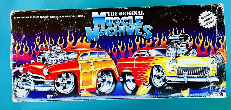 New In Box 1950 Ford Woody Muscle Machine Green 1/18 Scale - Image 3 of 4