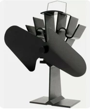 2 Blade Heat Powered Wood burning Stove Fireplace Fan New