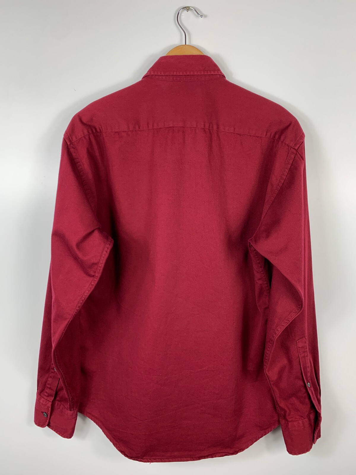 Camicia uomo Saint Laurent jeans abbottonata cotone bordeaux taglia L