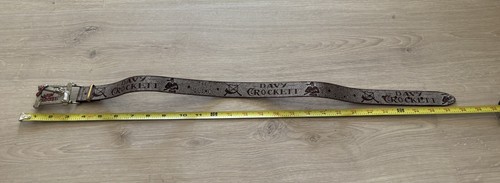 Vintage Davy Crockett Cowhide Cowboy Bridle Belt with Belt Buckle Sz 24 - Picture 7 of 8