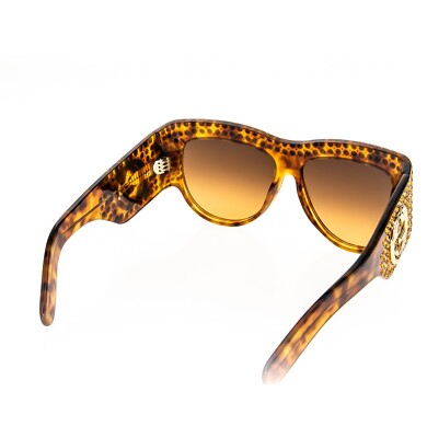 GUCCI AUTHENTIC HOLLYWOOD FOREVER 0144 Brown Gold Crystal  display picture 1