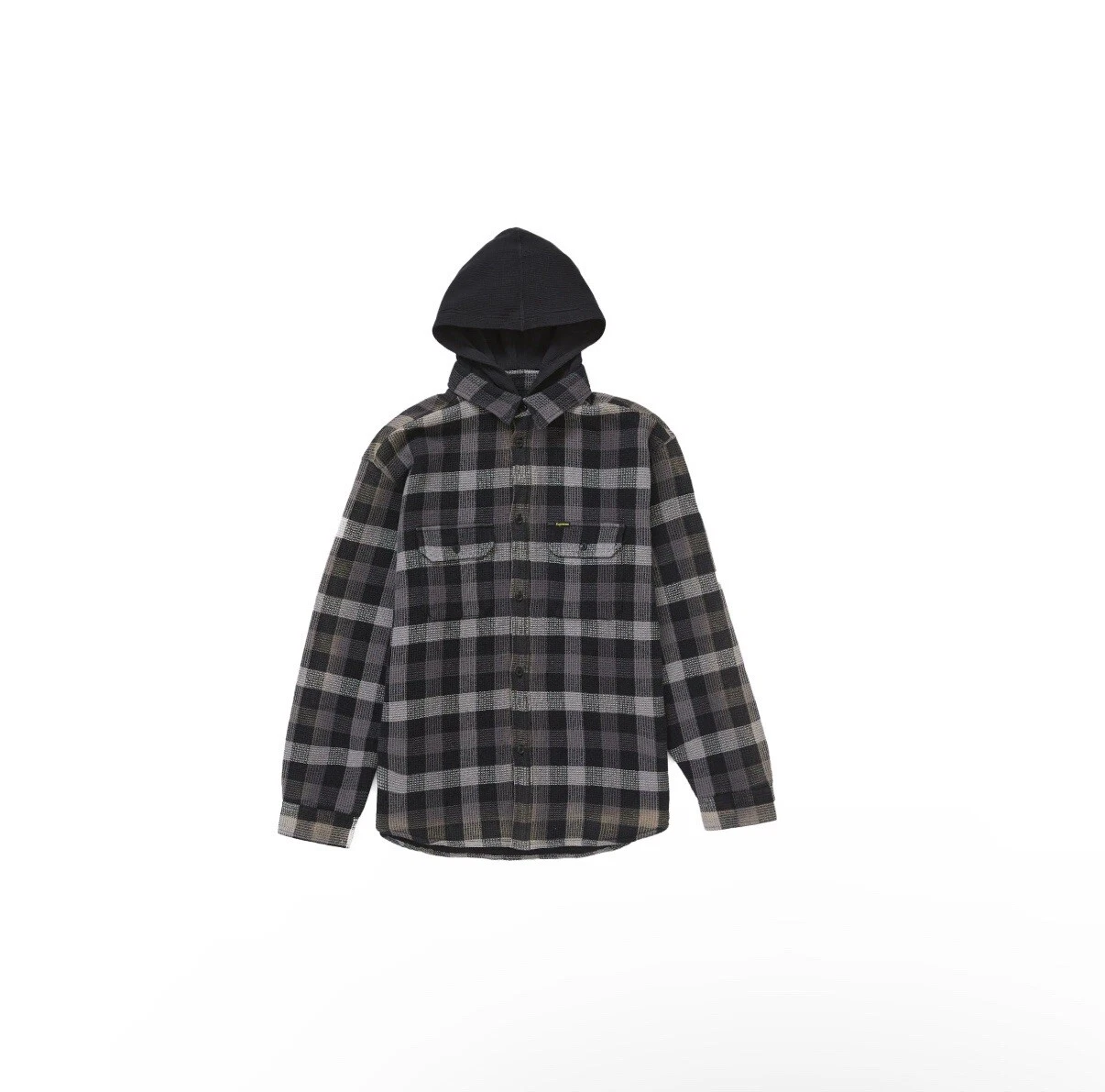 Chemise à capuche Supreme Waffle à carreaux noire XL EN MAIN !!️