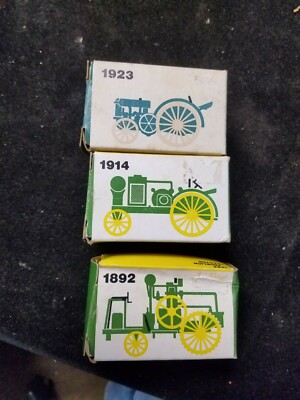 3 ERTL John Deere Miniature Die-Cast Tractors 1892 1914 1923 561 562 563 New