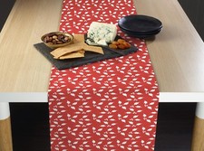 Red Christmas Holly Table Runners - 12" x 72" or 14" x 108"
