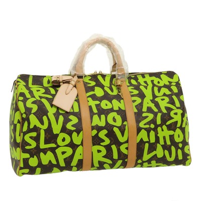 LOUIS VUITTON Monogram graffiti Keepall 50 Boston Bag Vert M93700 