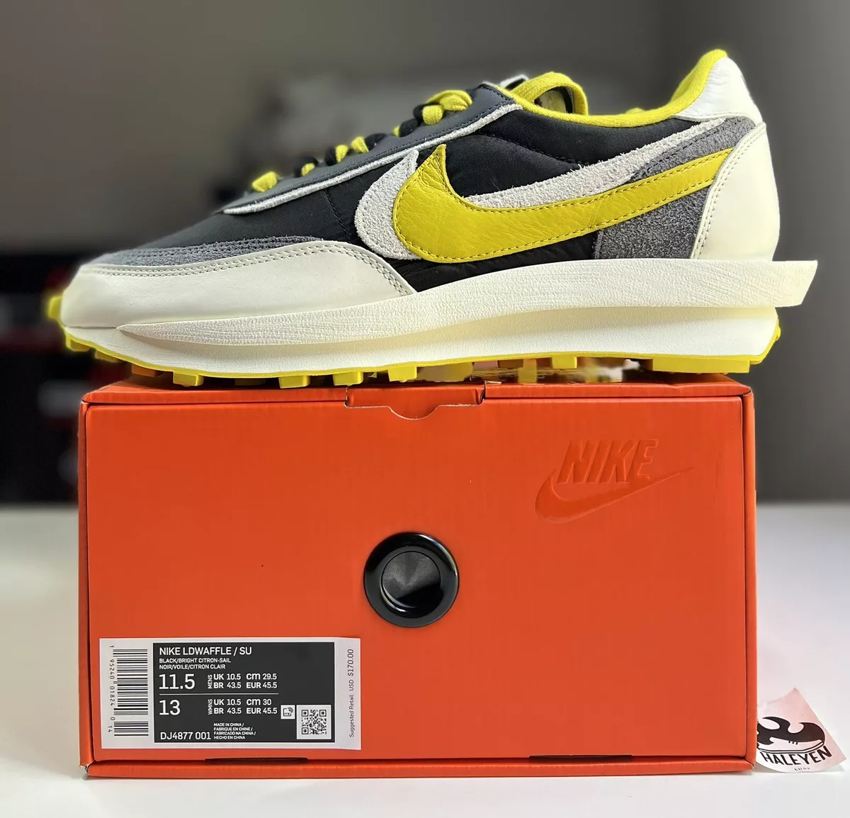 Nike LD Waffle Sacai Undercover Black Bright Citron Men's