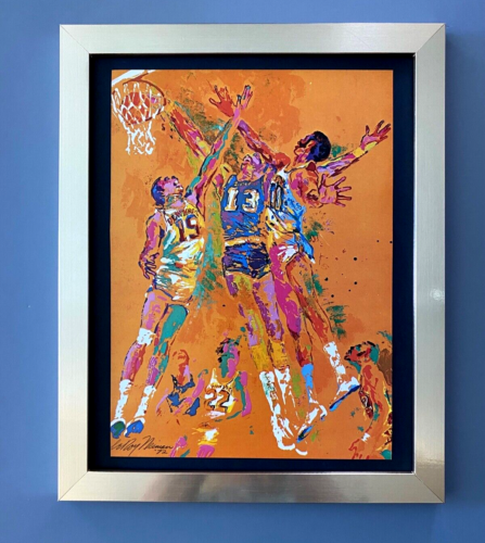 LeRoy Neiman  " BASKETBALL" 1974 Signed Pop Art Mounted and Framed  New 11x14 LS - Picture 1 of 3
