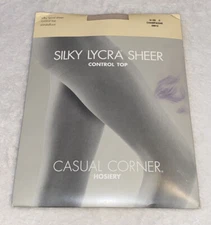 Casual Corner Size C Pantyhose Silky Lycra Sheer Control Top Champagne
