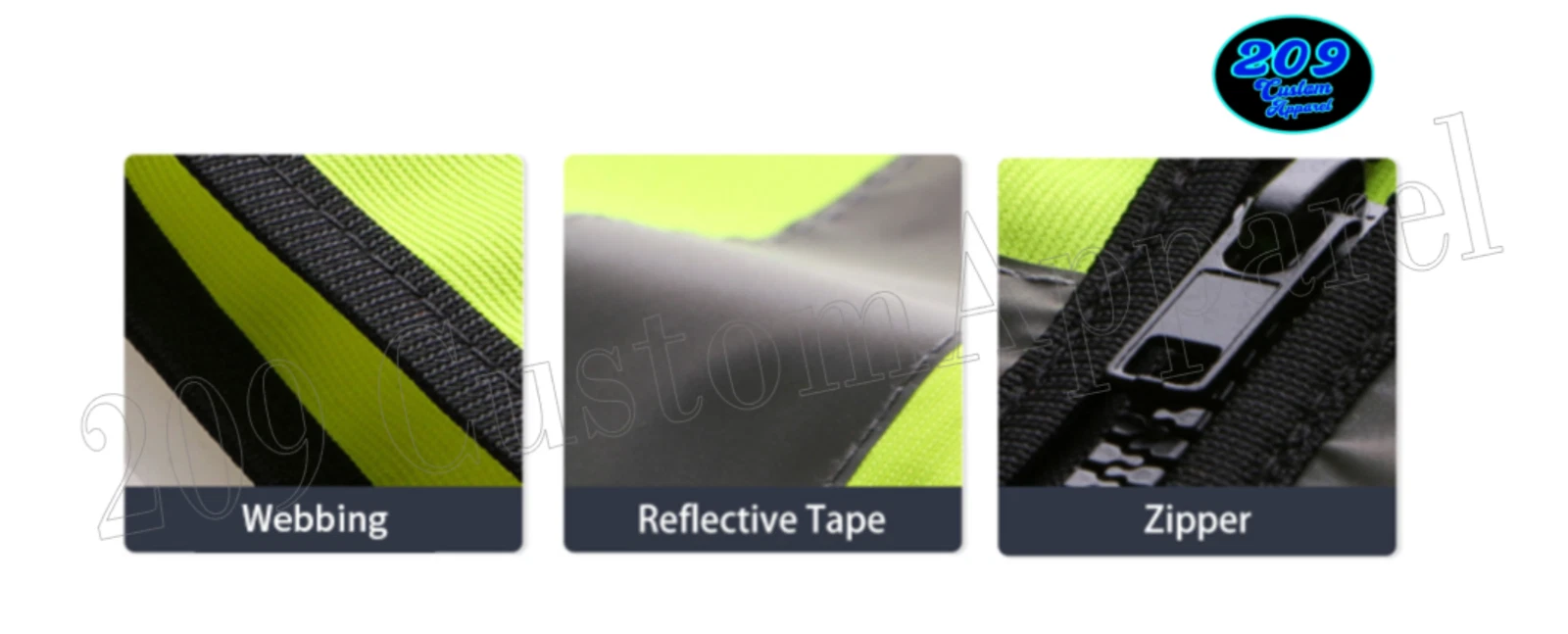 FILM CREW Hi-Visibility Safety Vest 2"Reflective Zipper W/Pockets Radio Holster - product detail image 4