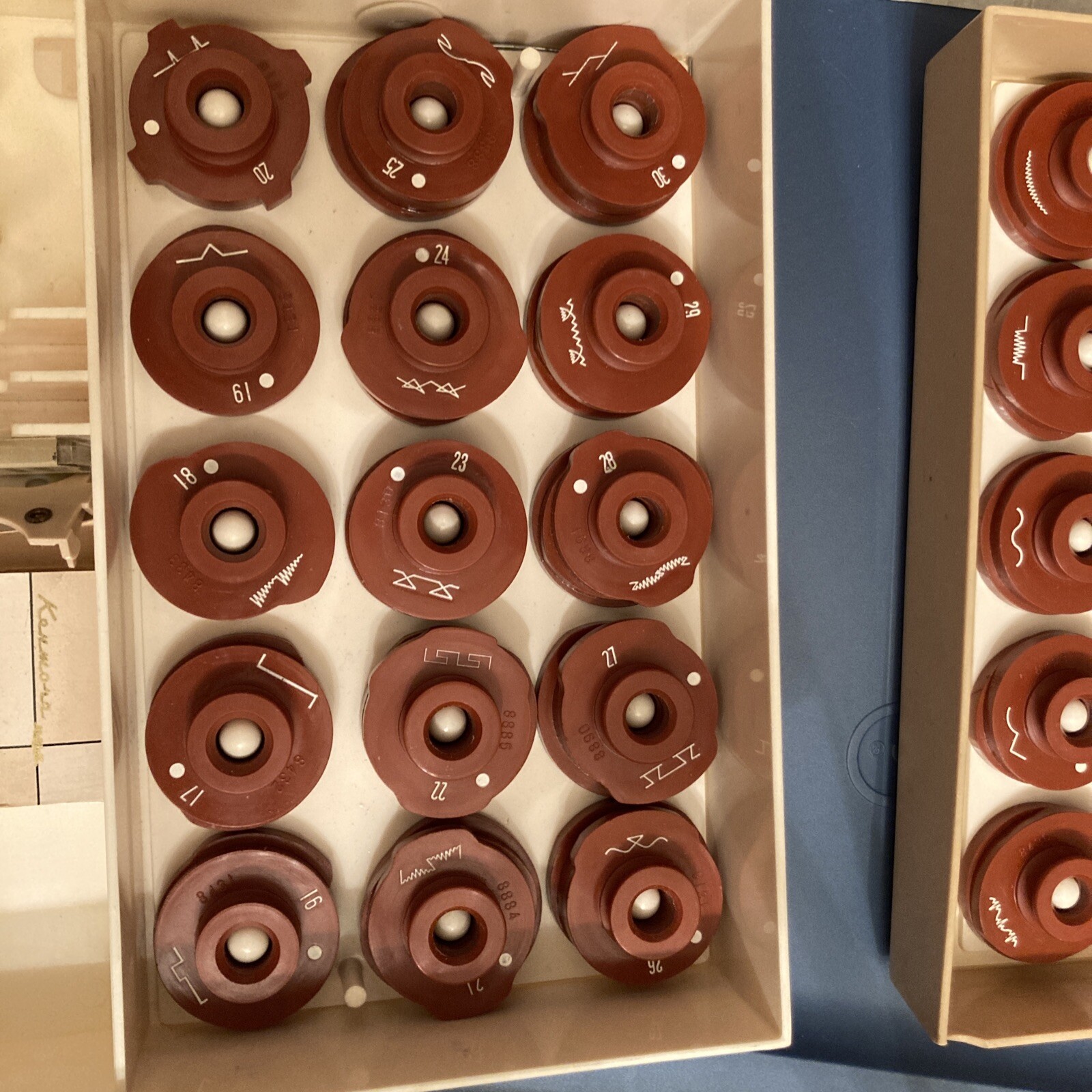 Sears Kenmore Sewing Machine Stitch Pattern Cams Discs w Case Set 1