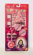 My Life as BIRTHDAY ACCESSORIES Play Set 14 Piece Playset Cake Cupcakes